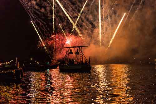 Fireworks show Sag Harbor, Hamptons by boat