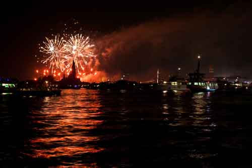 Sag Harbor Fireworks Boat party aboard valkyrie catamaran rental