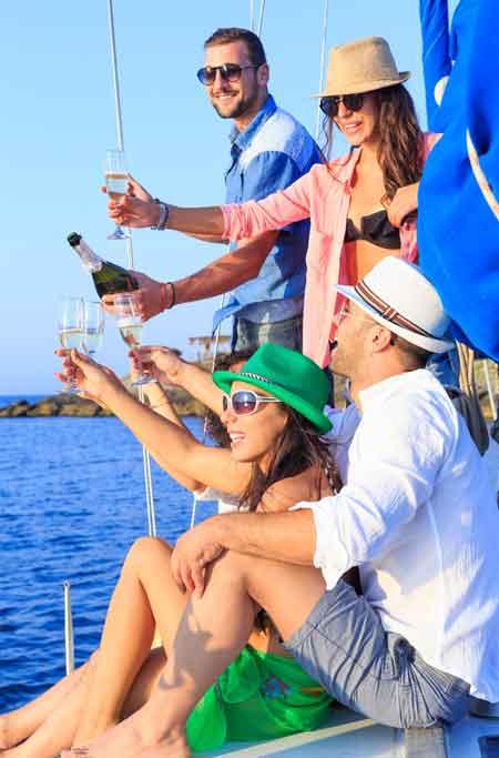 Hamptons sailing charter booze cruise with couples