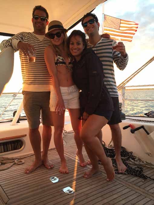 private sag harbor sunset charter aboard Valkyrie with Captain Paul